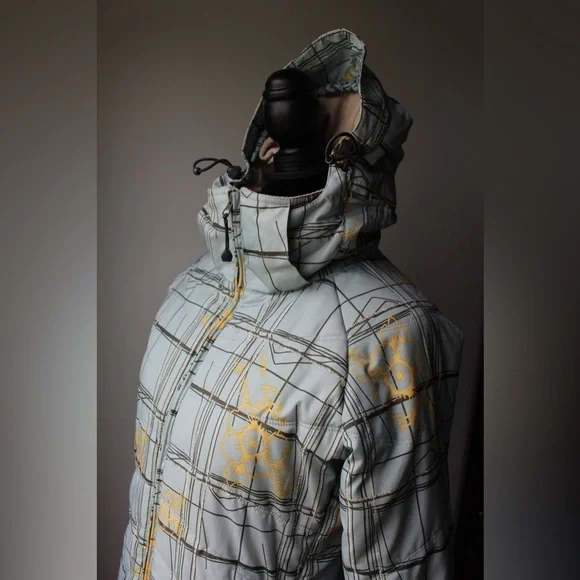 Women's e408 Ski & Snow Jacket in Blue with Yellow Flowers - Size M - Picture 16 of 16